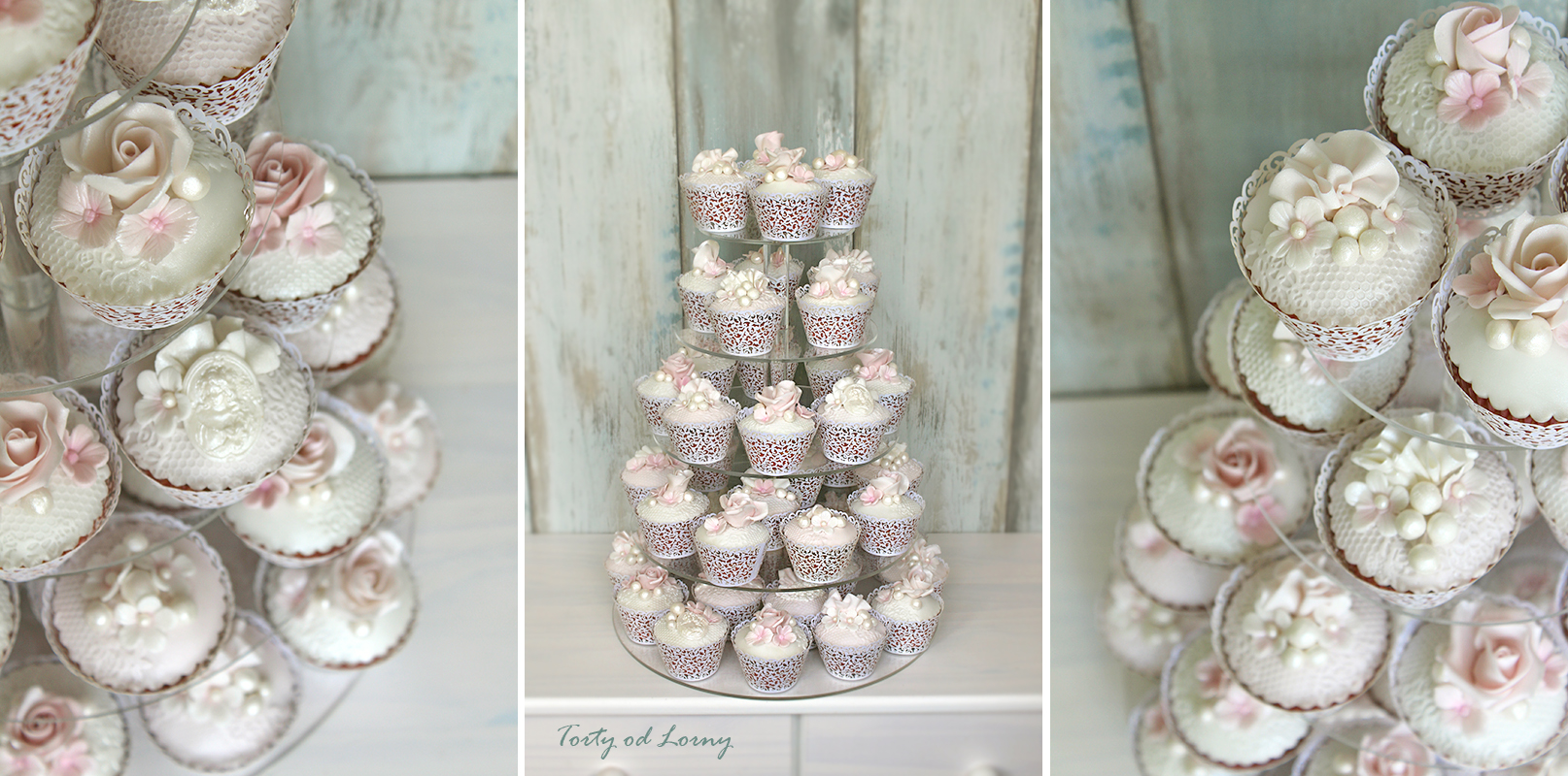 Cupcakes svadobné na stojane