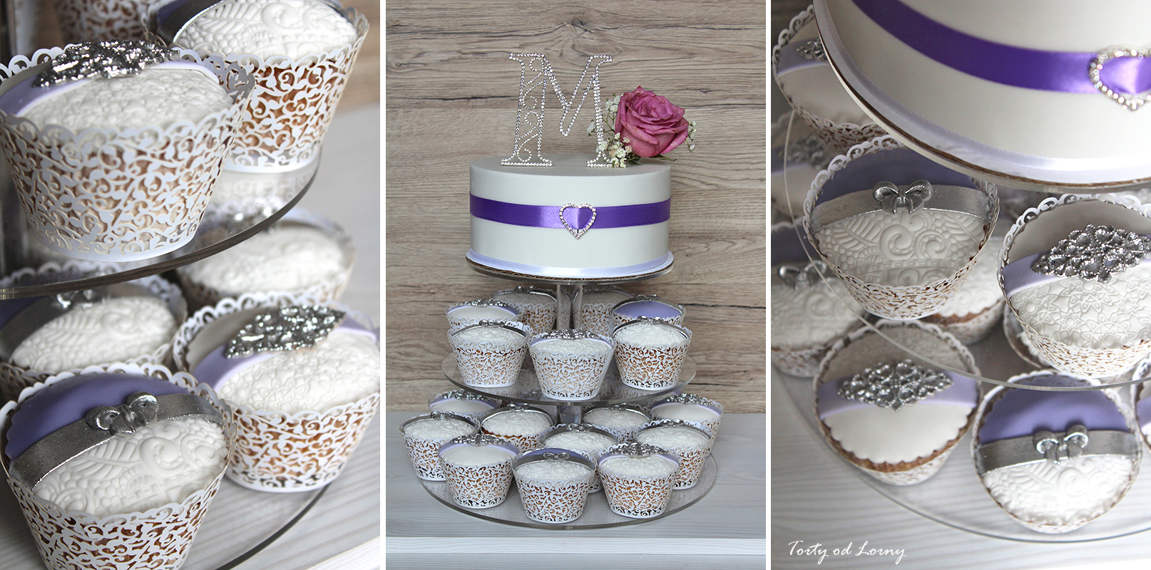Bielo fialové cupcakes 3